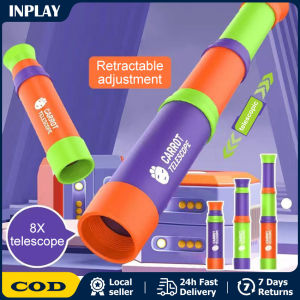 Carrot Telescope 8x Lens Educational Games Retractable Toys Mini Portable Telescope for Kids Gifts Creative Outdoor Kids Monocular Telescope Toy Outdoor Toy Funny Game Toys For Child Toddler Kids Ages 3 Educational Gift
