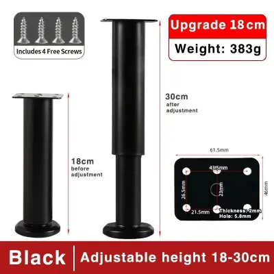 TurTle Telescopic Adjustable Bed Beam Support Legs Room Furniture Chair Legs Extension Metal Sofa Feet