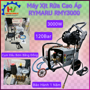 Máy Xịt Rửa Cao Áp RYMARU RMY3000. Công Suất 3000W / Áp Lực 120Bar Phun Cực Mạnh. Bảo hành 12 tháng