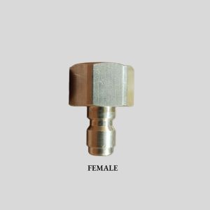 NEPEL NIPLE SAMBUNGAN QUICK RELEASE ADAPTOR ADAPTER KONEKTOR CONNECTOR KOPLER COUPLER NEPEL QUICK RELEASE THREAD MALE FEMALE COWO CEWE DRAT M 22 M22 22MM 1/4 DARI SELANG KE GUN PISTOL MESIN HIGH PRESSURE WASHER JET CLEANER ORION SUPERJET 100S KUNINGAN