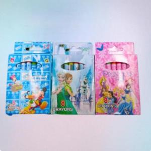 🌈✏ดินสอสีเทียนลายการ์ตูน 8 สี [🎲สุ่มลาย] ✔️พร้อมส่ง สีเทียน ระบายสี ดินสอสี สีเทียน วาดรูป