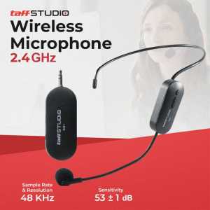 TaffSTUDIO HX W002 Microphone Wireless clip on bando headset imam mesjid sholat tanpa kabel UHF