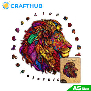 Crafthub Lion - Elegant and Intricate Puzzle for Lion and Nature Lovers High Quality Wooden Jigsaw Puzzle Board Game for kids and adult