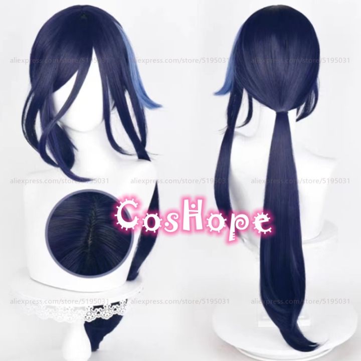 Morticia Addams Costume IMEYLE 47 In/120 Cm Blue Ponytail Wig
