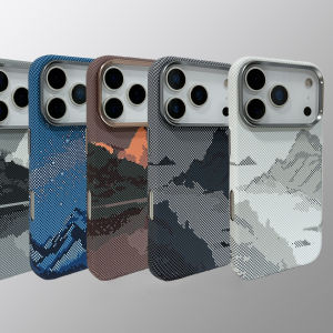 Magnetic Snow Mountain Case Cover for iPhone 17 16 Pro Max Matte Relief Hard PC Shell Camera Lens Protection Phone Capinha Funda