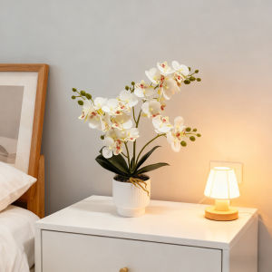 MLADEN Artificial Butterfly Orchid Potted Plant Fake Flower for Wedding Decor Fake Flower Home Office Desk/Dining Table