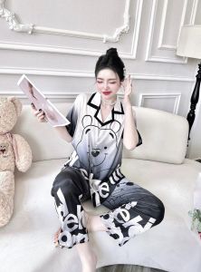 Đồ bộ pijama nữsize 40kg đến 75kg lụa xước ánh kim bộ đồ ngủ nữ 5CE hàng may kĩFREESIZE VÀ BIGSIZESIZE ĐẠI
