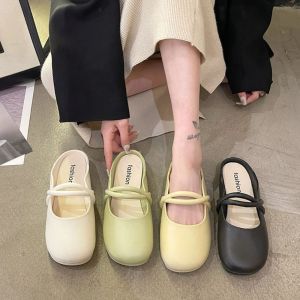 GOOTRADES Square Toe Flat Slippers Women PVC Anti Slip Slides Sandals Fashion Sweet PU Leather Slippers Summer