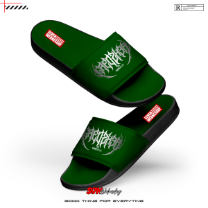 Sandal Silop Pria Hiits BN894 Desain Grafis Modern / Sandal Selop Kulit Sintetis Gaya Hip-Hop 2023