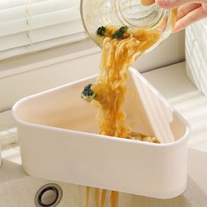 SWEET ELVES Compact Faucet Drainage Basket Self-Cleaning Triangle shaped Kitchen Garbage Filter Sink Drainer Durable Food Residue Separator Kitchen Sink