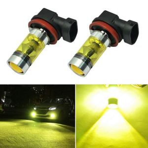 [SEPASANG]2pcs Lampu Kabut Led H11 H8 4300K 100W 1500LM Super Terang Warna Kuning  Kabut Depan Mobil Led H11 H8 H16(JP)