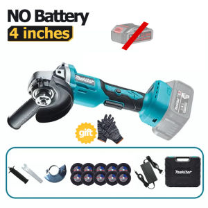 Cordless 9800RPM Angle Grinder Grinder Brushless Rechargeable Lithium Battery Portable Polishing Grinder Metal Cutting for Makita Battery Gift ten pieces of 4 -inch blades