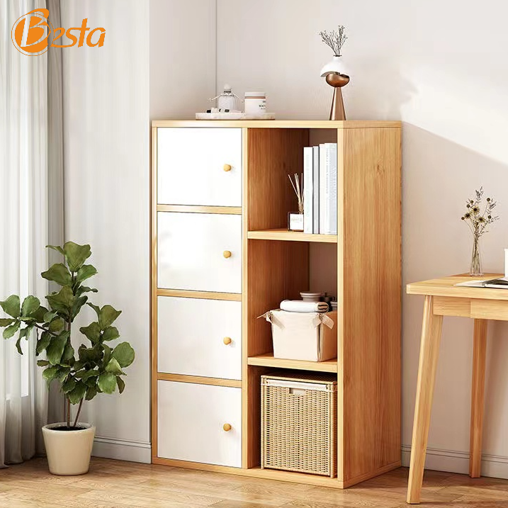 3/4 layer Wooden Drawer Cabinet Simple Storage Cabinet Chest Of Drawers ...