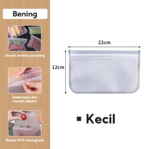 FOOD STORAGE BAG TRANSPARANT REUSABLE POUCH ZIPLOCK DOFF KANTONG PLASTIK PENYIMPAN MAKANAN ZIPLOCK POLOS J13