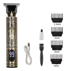 เครื่องตัดผม JTKE เครื่องเล็มหนวดเคราผู้ชายปัตตาเลี่ยนแบบชาร์จไฟได้ Mesin Potong Rambut Listrik