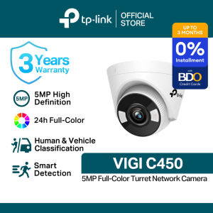 TP-Link Official Store | VIGI C450 | 5MP Full-Color Turret Home Security Network CCTV Camera Connect to Cellphone
