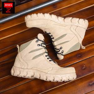 Sepatu Safety Pria Ujung Besi Boots Zenifa Tactical Proyek Kerja Lapangan Outdoor 2025