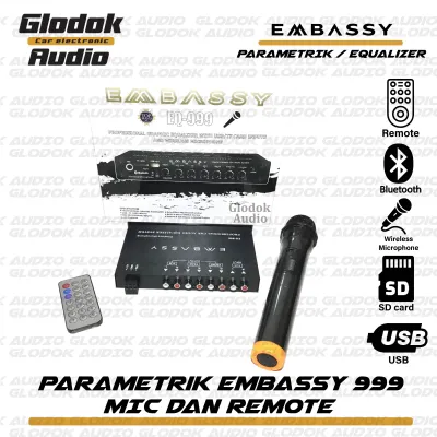 Parametrik Mixer Audio Embassy EQ 999 dengan Bluetooth & Mic Wireless