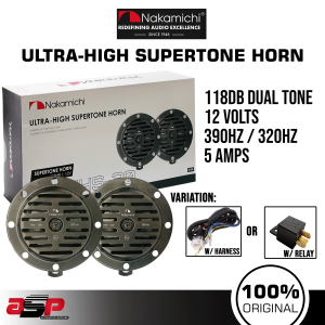 Nakamichi ULTRA HIGH SUPERTONE Horn 390Hz / 320Hz 12 Volts 118dB 5Amps PN: NH-UHS-20