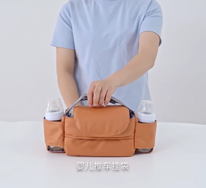 Lightweight Baby Stroller Organizer Stroller Caddy with Insulated Cup Holder Diaper Storage Pockets for Phone Keys & Toy