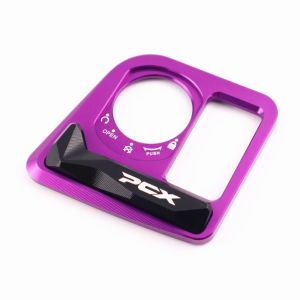 BEBA Motorcycle Parts Ignition Key Lock Cap Cover Colorful Aluminum Alloy Electric Door Lock Button Cover Electric Door Lock Button Protector Tool Ignition Switch Cover for Honda PCX125 PCX160