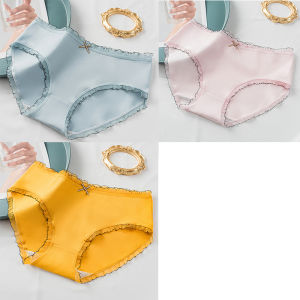 (3 Pcs) Woman Cotton Seamless Underwear Sweet Solid Color Panties Soft Briefs Women Intimate M-XL Fashion Underpants For Ladies And Girls
