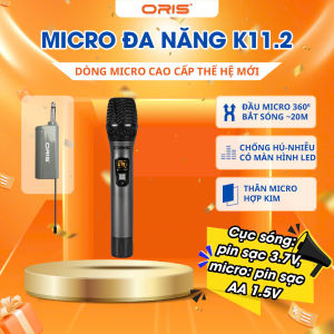 Micro đa năng không dây chính hãng K11.2 mic đa năng sóng UHF chống hú độ nhạy cao cho loa kéo amply mixer