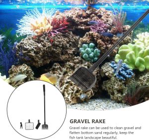 FOMIYES Fish Tank Cleaning Brush Set Aquarium Cleaning Tools with Long Handle Sponge Scrubber Gravel Rake Net and Plant Fork for Aquarium Maintenance