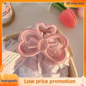 ✨QK shop✨ Korean Cute Bowknot Hair Clip Plastic Claw Clip Candy Color Crab Hair Clip For Girls Sweet Hair Claw Hair Accessories For Women