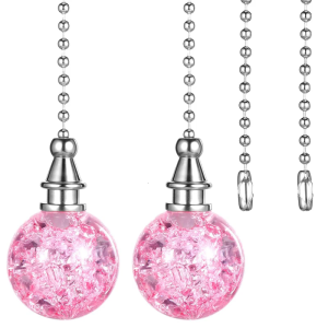 2pcs Artificial Bathroom Light Pull Chains Set of 2 Stylish Fan Switches Extenders Simple cut Length Installation