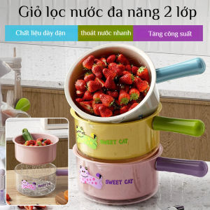 🧺Lớp Kép Dày Dặn/Ráo Nước Nhanh🌿Rổ Vo Gạo Rau Củ Đa Năng/Chậu Rửa Rau Thông Minh/Khay Đựng Trái Cây Tiện Lợi Giá Lọc Rau Củ Nhà Bếp/Rổ Đựng Thực Phẩm Đa Zi Năng/Chậu Nhựa Cao Cấp Gia Đình Phân Tách Nước Hiệu Quả