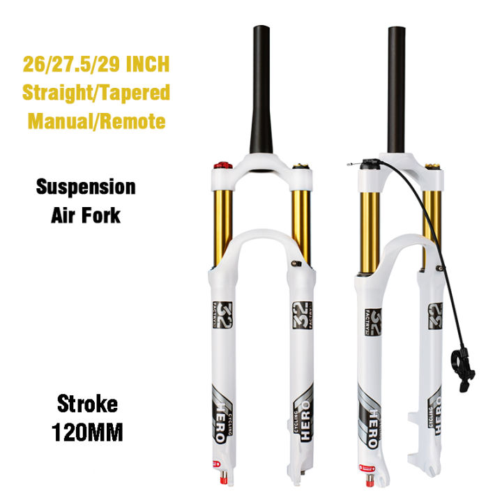 Doudoulie Stroke 120mm 26/27.5/29'' MTB Rebound Adjustment Bike Fork Suspension Air Plug Fork