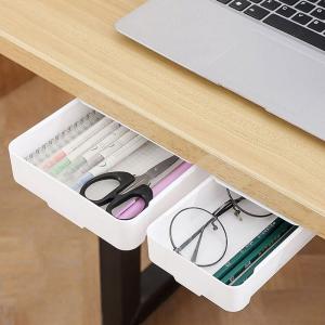 1 ชิ้น กล่องเก็บของแบบลิ้นชัก ติดใต้โต๊ะ หยัดพื้นที่ กล่องลิ้นชัก Storage Box ลิ้นชักใต้โต๊ะ สำหรับใช้ในบ้านและที่ทำงาน