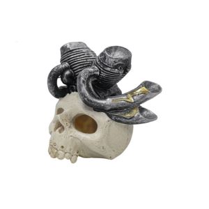 SUNNY BAR Simulation Skull Head Ornament Decorative Realistic Head Bone Model Fish Shrimp Hiding Cave Resin Skull Head Statue Fish Tank