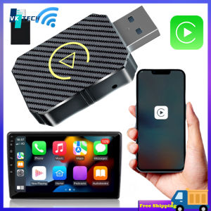 [Vktech] Wireless Carplay Android Auto Adapter Plug&Play 2 in 1 Mini Box BT Smart AI Box for Wired CarPlay/Andriod Auto Cars
