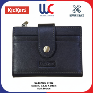 Kickers Genuine Leather Slide Button Card Holder Small Purse Dompet Nipis 1KIC 87254 & 1KIC 87262