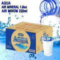 Aqua Air Mineral / Aqua Gelas 220ml  / 1 Dus isi 48pcs. 