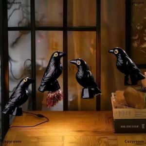 [COD] Cozyroom 5 10Pcs Bird Ghost Festival Halloween Decoration Simulation Resin Black Crow Halloween Miniature Black Crow Figurines Prop