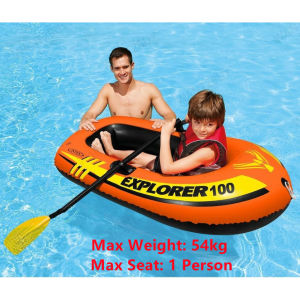 🇲🇾 INTEX 58329 /58331 / 58332 Inflatable Swimming Fishing Boat 1/2/3 Person Kayak 橡皮船 Canoeing + Paddles + Pump + Kayak