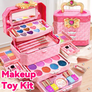 Little Girl Birthday Gift Cosmetic Toy Suitcase Safe Makeup Kit Princess Nail Safe Non Toxic Easy To Clean Makeup Toy Box