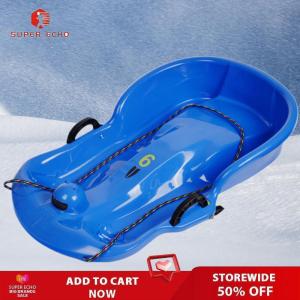 Plastic Snow Sled Snow Speeder Sled 2Handles Kid Downhill Sprinter Toboggan Snow Sled Solid Snow Sled for Winter Sport