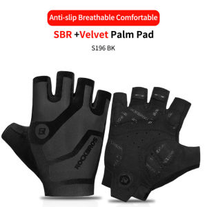 Rockbros Cycling Gloves Spring Autumn MTB Bike SBR Half Finger Gloves Men Women Breathable Shockproof Gloves