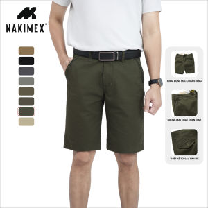 Quần Short Kaki Nam Trung Niên Màu Rêu Vải Dày Dặn Mềm Không Nhăn Không Xù Lông Mặc Thoải Mái