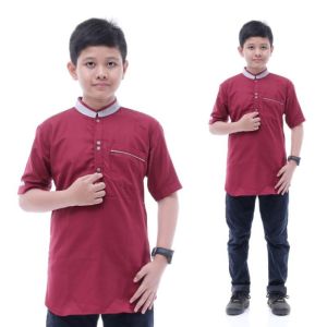 Baju Koko Anak Laki laki terbaru Lengan Pendek - Koko Anak Remaja Usia 8-15 Tahun