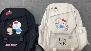Hellokitty New style womens backpack Sanrio Cute Backpack Female Junior High School and High School Student Printed School Bag