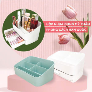 Khay kệ nhựa đựng đồ đa năng nhiều ngăn đựng mỹ phẩm makeup văn phòng phẩm tiện lợi sang trọng.