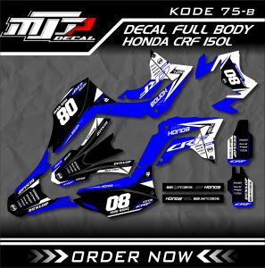 Sticker Decal Crf 150 L Full Body Decal Crf Custom Super Glosy Desain Terlaris MTP Kode 75