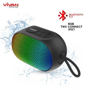 VIVAN Speaker VS17 | Bluetooth 5.3 | Waterproof IPX7 | RGB Light | Tws Connect - Garansi Resmi 1 Tahun