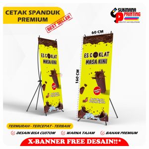 X-Banner Spanduk Banner Es Coklat Viral Masa Kini