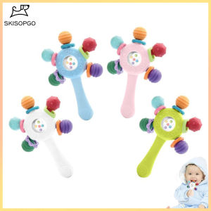 SKISOPGO Baby Rattle Teether Toys Soft Silicone Sensory Development Montessori Education Games